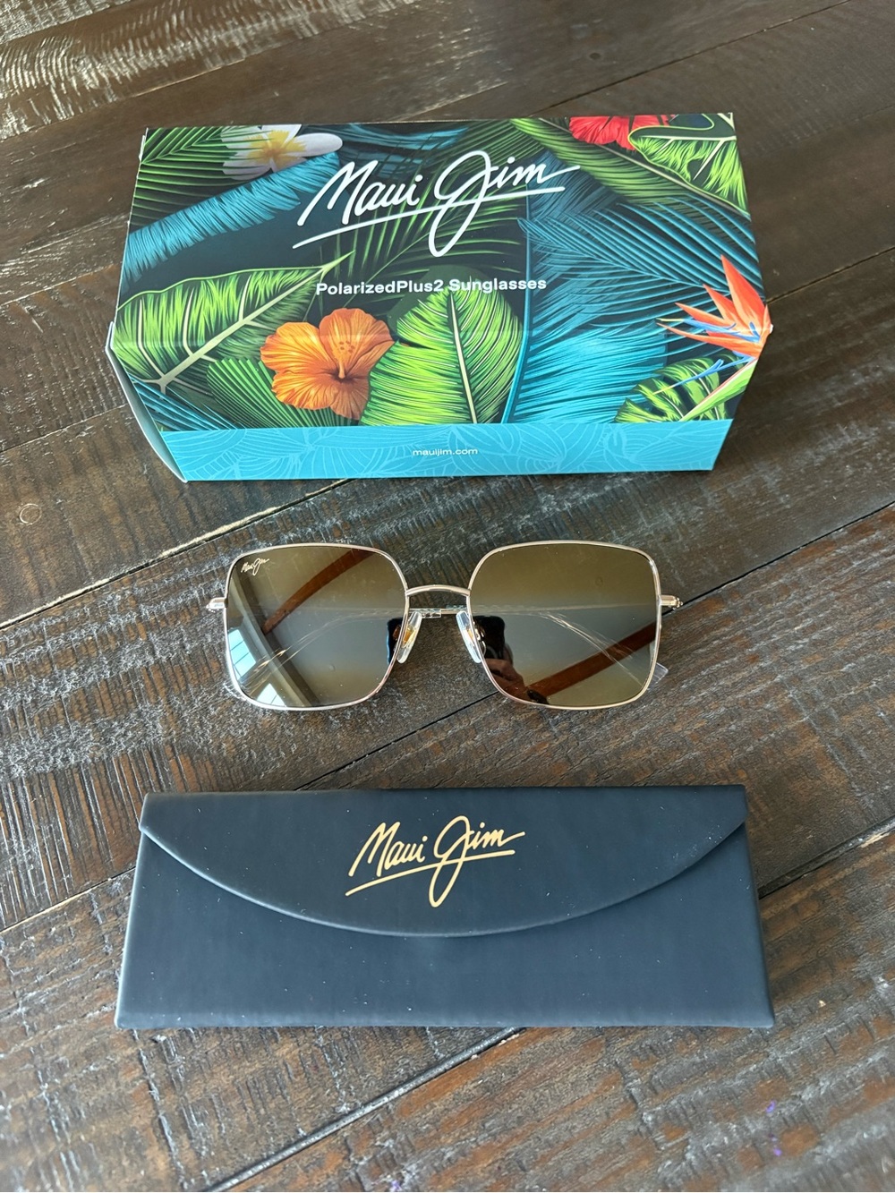 Maui Jim Polarized Lepine Sunglasses with Brown Lenses